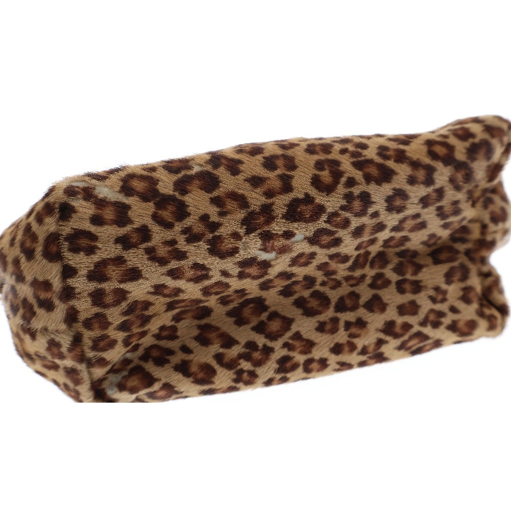 CHROME HEARTS(クロムハーツ) COSMETIC POUCH フレアパッチ ハラコ レオパード コスメポーチ ブラウン/ブラック