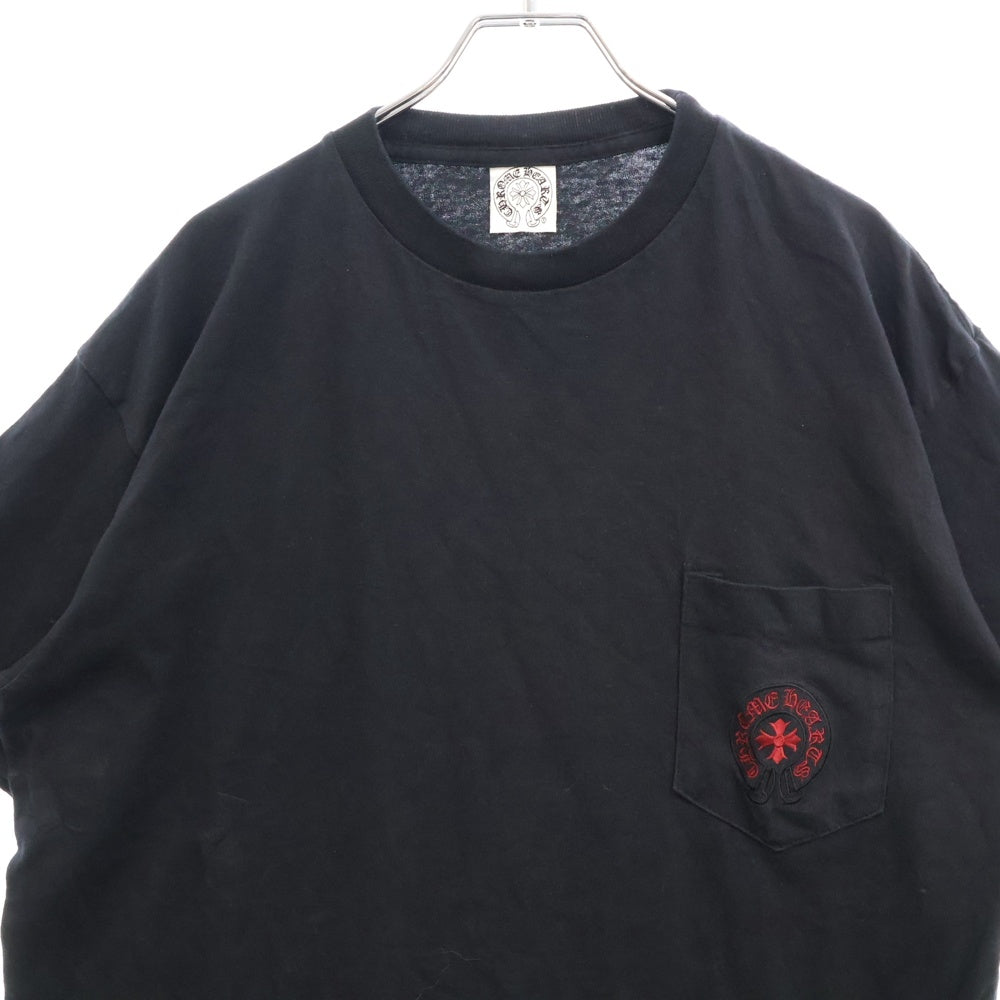 CHROME HEARTS(クロムハーツ) OLD フロントホースシュー刺繍 半袖Tシャツ カットソー ブラック