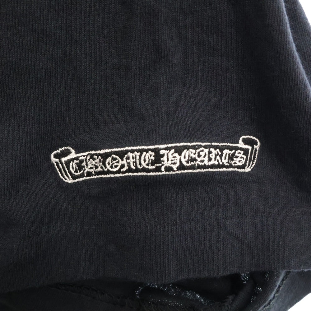 CHROME HEARTS(クロムハーツ) OLD フロントホースシュー刺繍 半袖Tシャツ カットソー ブラック