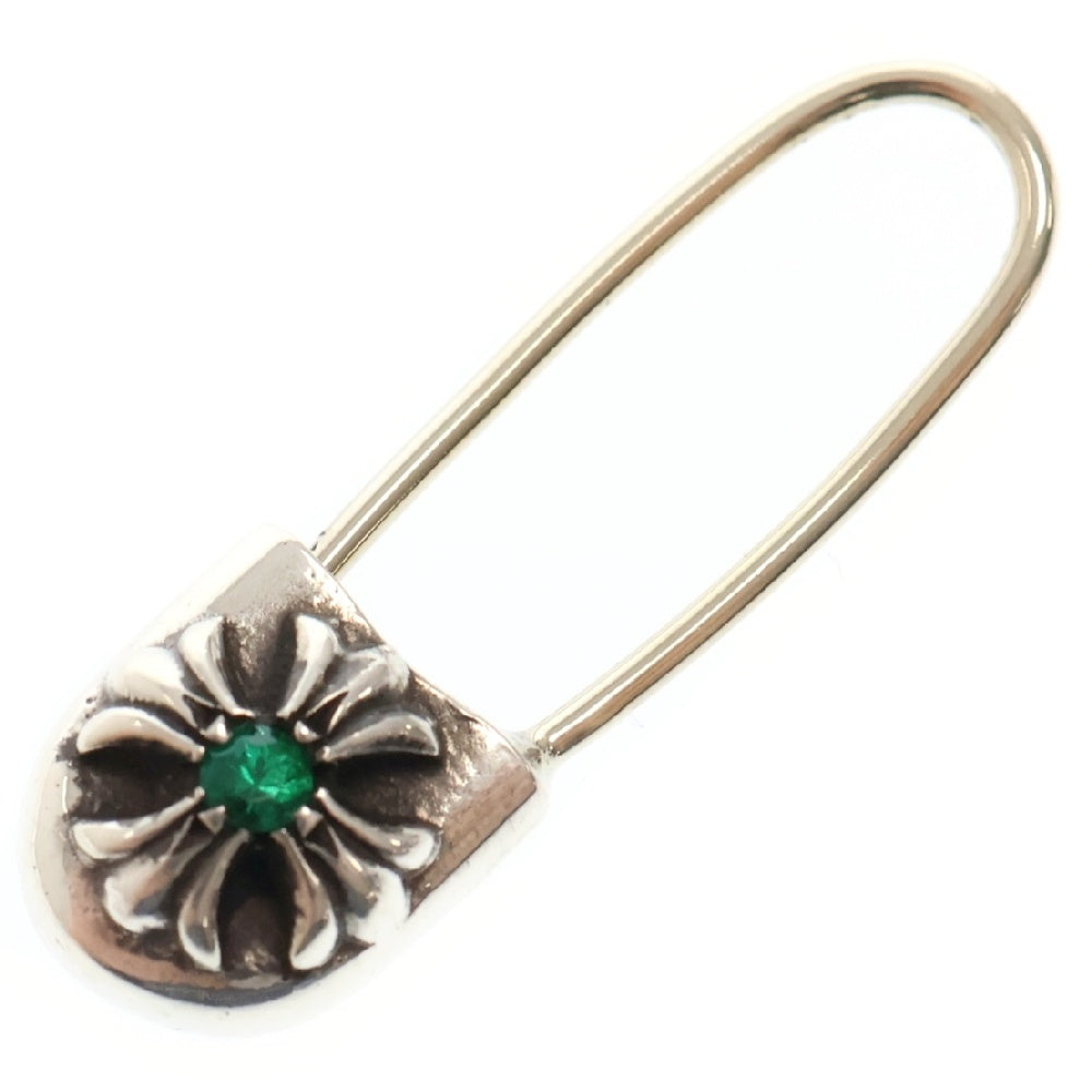 CHROME HEARTS(クロムハーツ) SAFETY PIN CH PLS EMRLD R セーフティーピン 1エメラルド ピアス シルバー