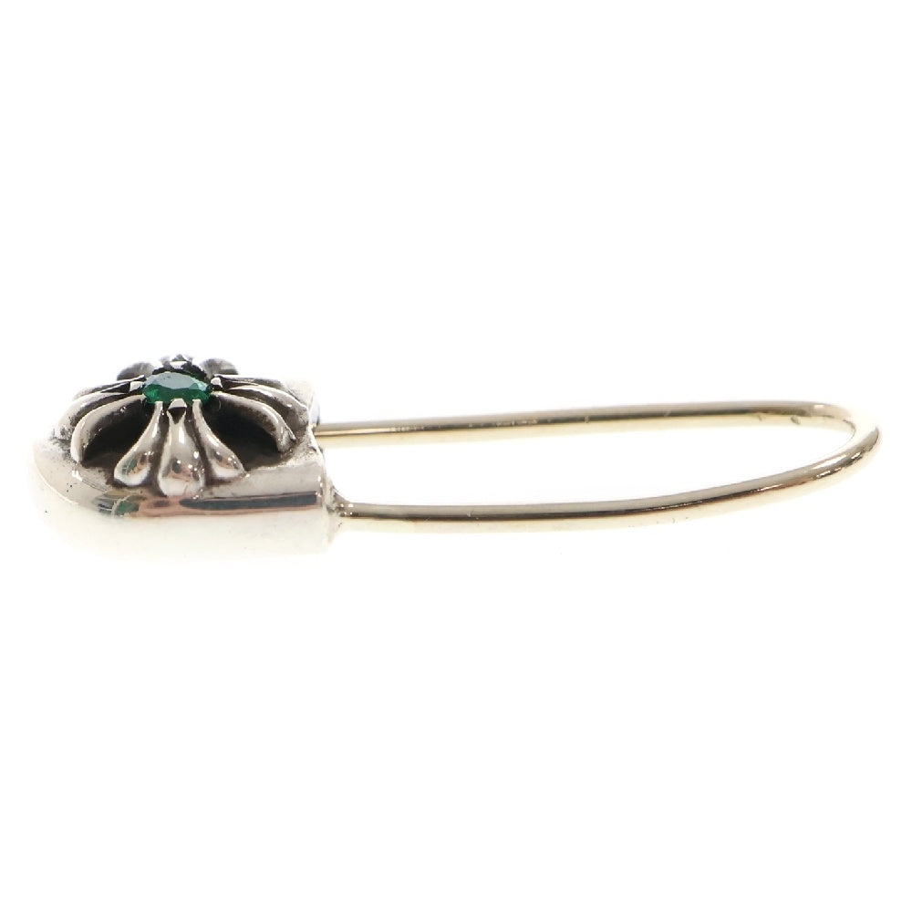 CHROME HEARTS(クロムハーツ) SAFETY PIN CH PLS EMRLD R セーフティーピン 1エメラルド ピアス シルバー