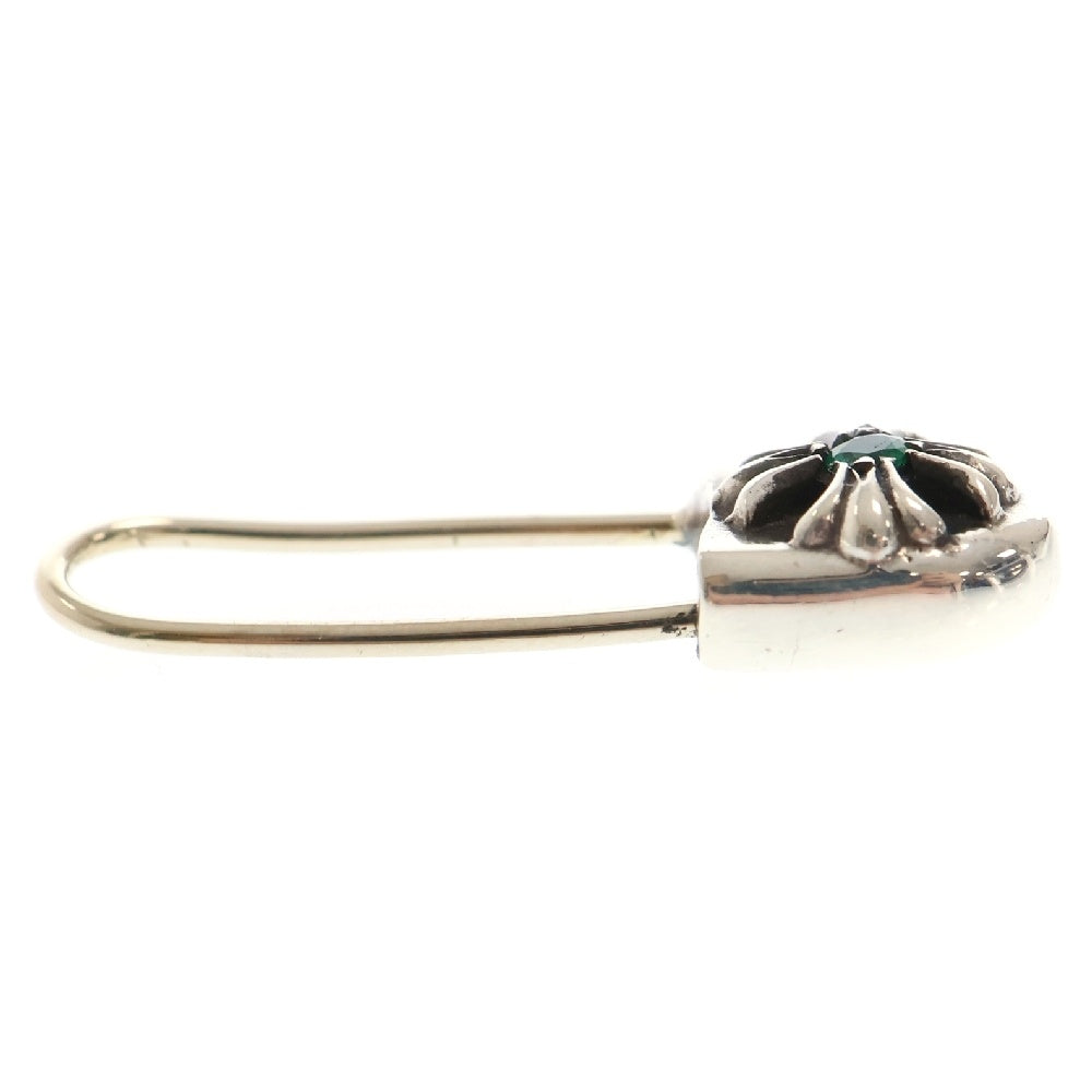 CHROME HEARTS(クロムハーツ) SAFETY PIN CH PLS EMRLD R セーフティーピン 1エメラルド ピアス シルバー