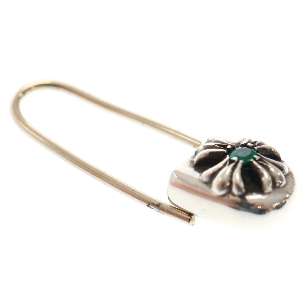 CHROME HEARTS(クロムハーツ) SAFETY PIN CH PLS EMRLD R セーフティーピン 1エメラルド ピアス シルバー