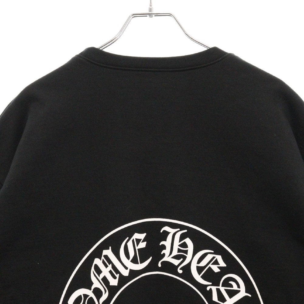 CHROME HEARTS(クロムハーツ) Horseshoe L/S Sweatshirt ホースシュープリント 袖フローラル スウェットトレーナー ブラック