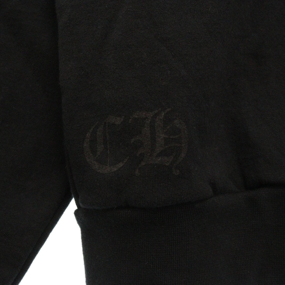 CHROME HEARTS(クロムハーツ) Horseshoe L/S Sweatshirt ホースシュープリント 袖フローラル スウェットトレーナー ブラック