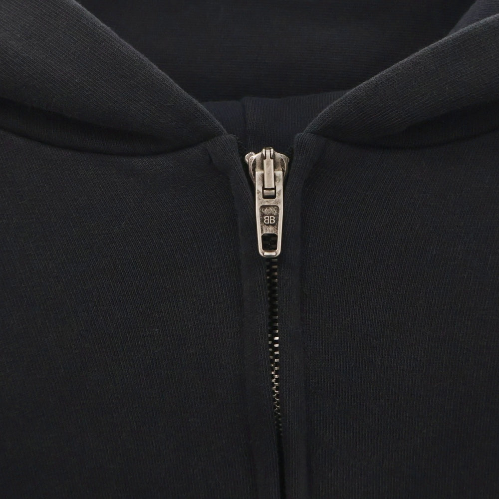 BALENCIAGA(バレンシアガ) OFFSHOREアートプリントジップアップパーカー 770939 TPVM9 ブラック/レッド