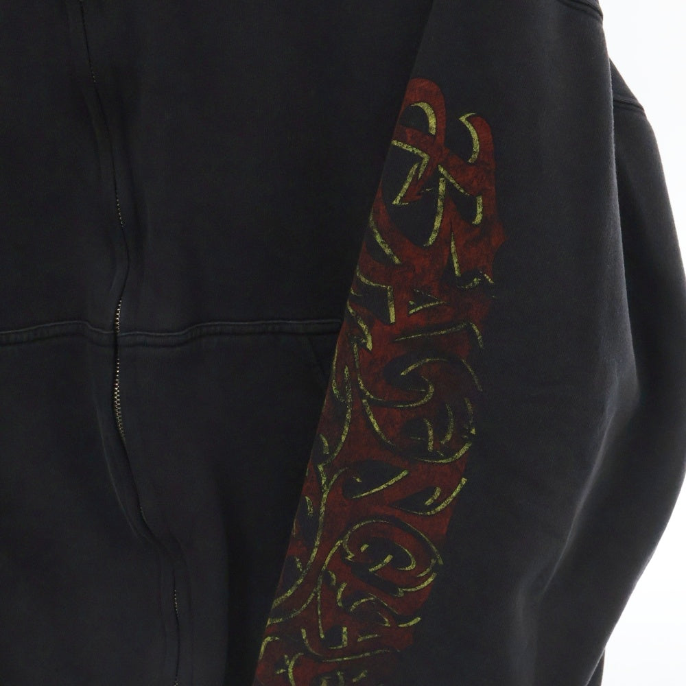 BALENCIAGA(バレンシアガ) OFFSHOREアートプリントジップアップパーカー 770939 TPVM9 ブラック/レッド