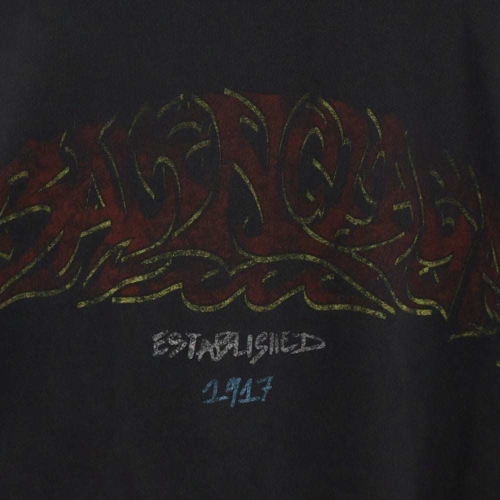 BALENCIAGA(バレンシアガ) OFFSHOREアートプリントジップアップパーカー 770939 TPVM9 ブラック/レッド