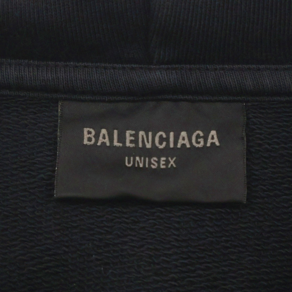 BALENCIAGA(バレンシアガ) OFFSHOREアートプリントジップアップパーカー 770939 TPVM9 ブラック/レッド