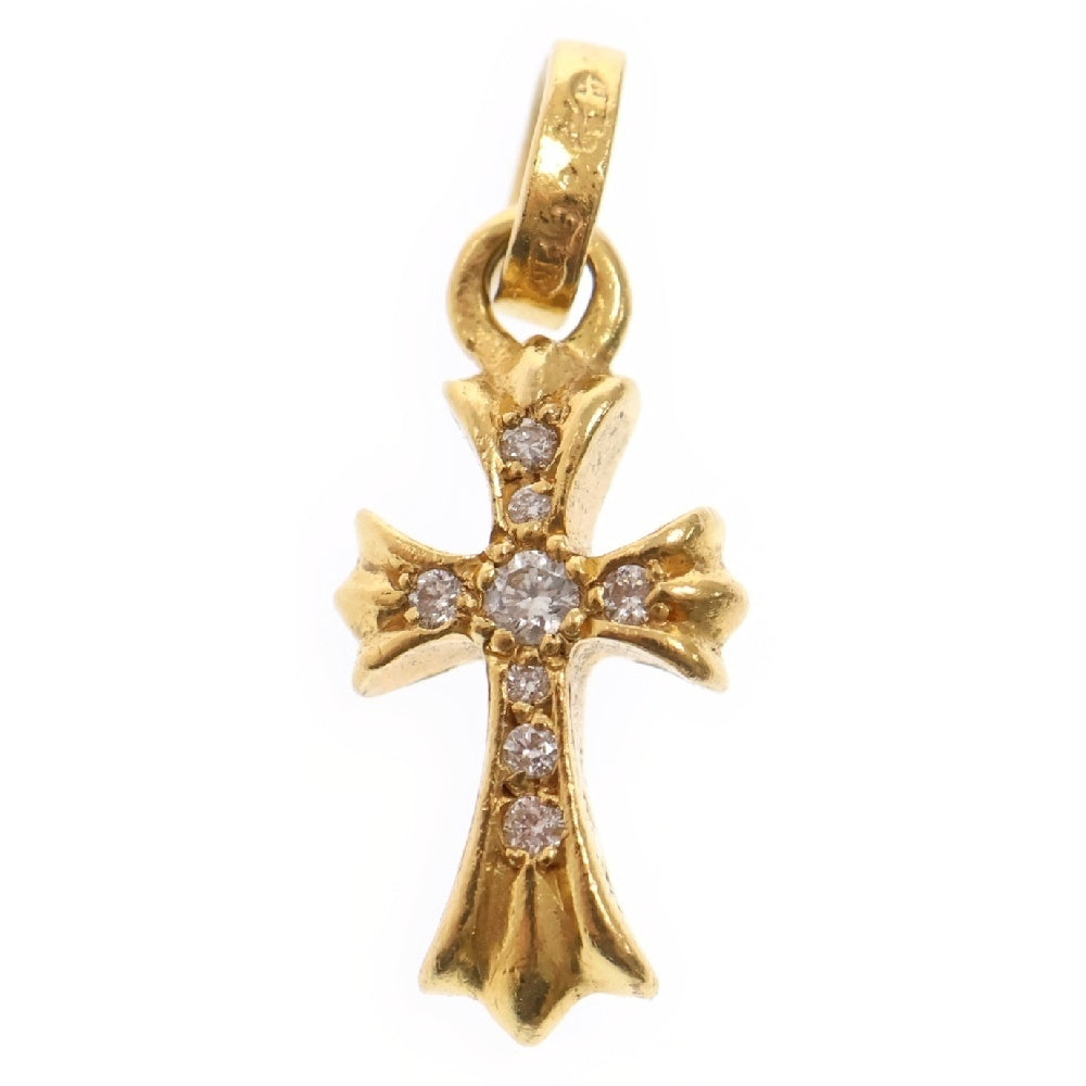 CHROME HEARTS(クロムハーツ) 22K CRS BBYFAT P/DIA ベイビーファットクロス PAVEダイヤ ペンダントトップ ゴールド BCA035
