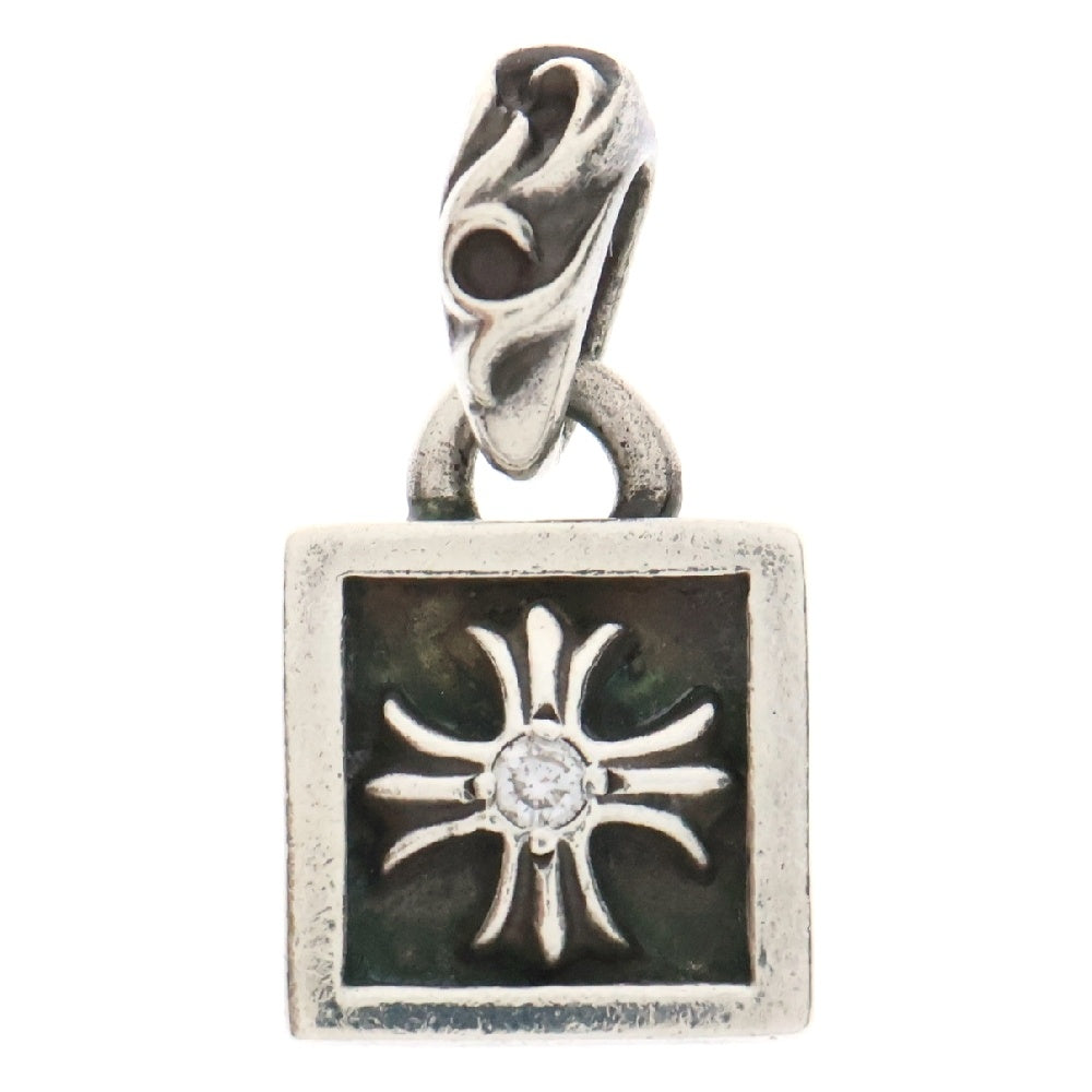 CHROME HEARTS(クロムハーツ) FRAMED CH PLUS AFTER 1DIA フレームドCHプラスアフター1ダイヤ/チャーム/シルバーネックレストップ