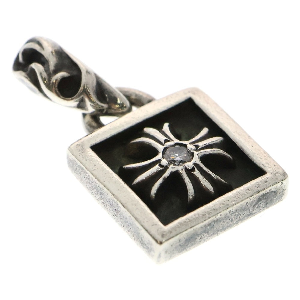 CHROME HEARTS(クロムハーツ) FRAMED CH PLUS AFTER 1DIA フレームドCHプラスアフター1ダイヤ/チャーム/シルバーネックレストップ