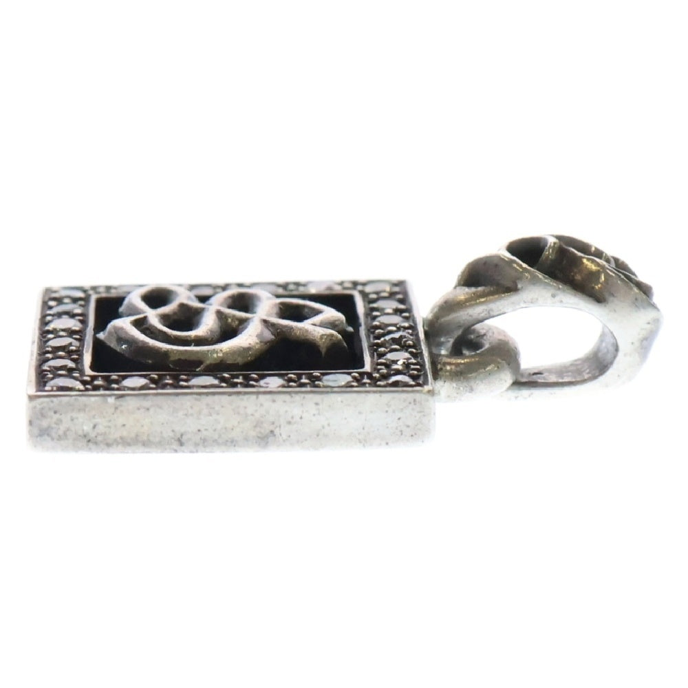 CHROME HEARTS(クロムハーツ) FRAMED LETTER BLOCK フレームド レターブロック S アルファベットチャーム アフターダイヤ シルバーネックレストップ