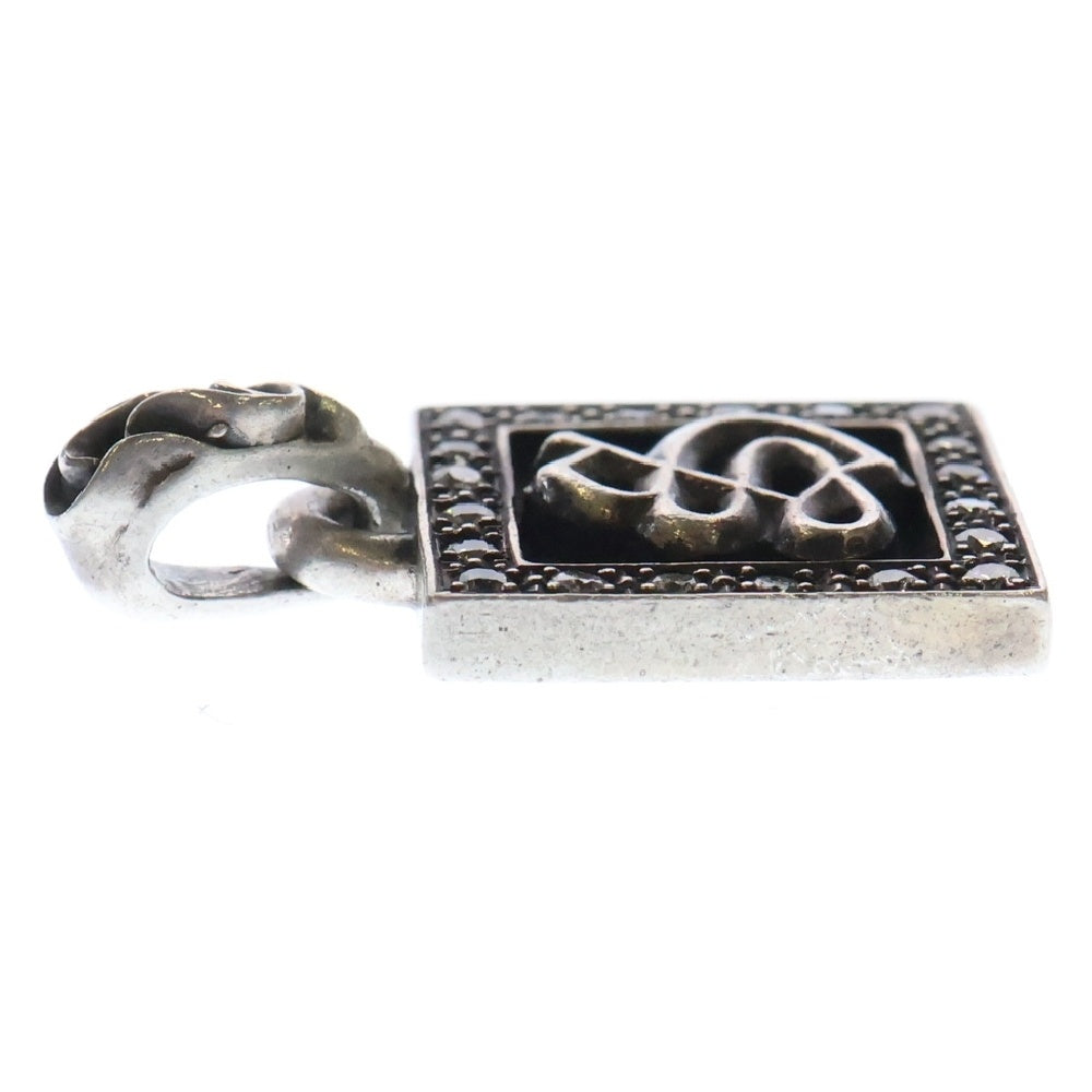 CHROME HEARTS(クロムハーツ) FRAMED LETTER BLOCK フレームド レターブロック S アルファベットチャーム アフターダイヤ シルバーネックレストップ