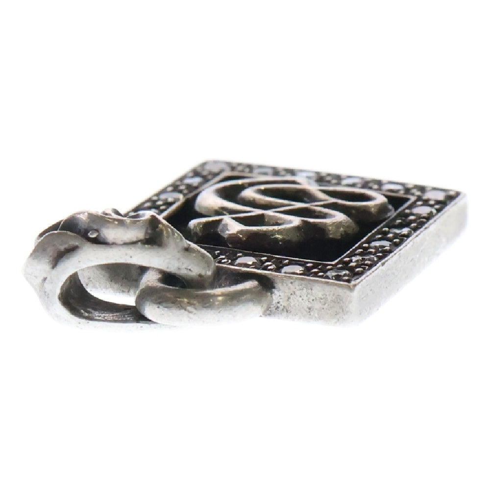 CHROME HEARTS(クロムハーツ) FRAMED LETTER BLOCK フレームド レターブロック S アルファベットチャーム アフターダイヤ シルバーネックレストップ