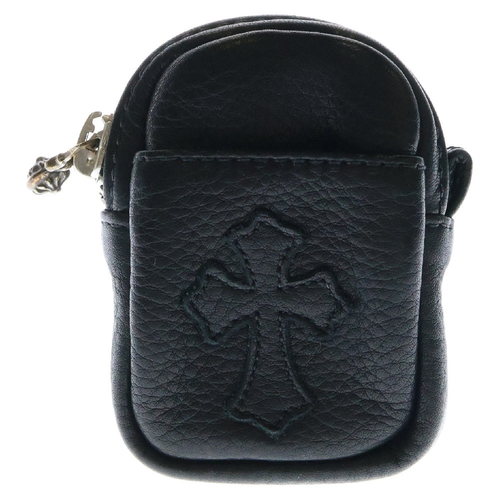CHROME HEARTS(クロムハーツ) MICRO TAKA マイクロタカ クロスパッチ付きレザーエアポッズAirPodsケース ブラック