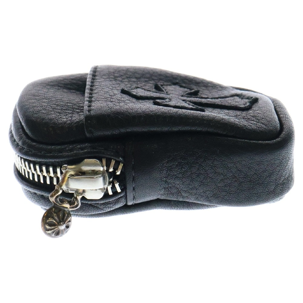 CHROME HEARTS(クロムハーツ) MICRO TAKA マイクロタカ クロスパッチ付きレザーエアポッズAirPodsケース ブラック