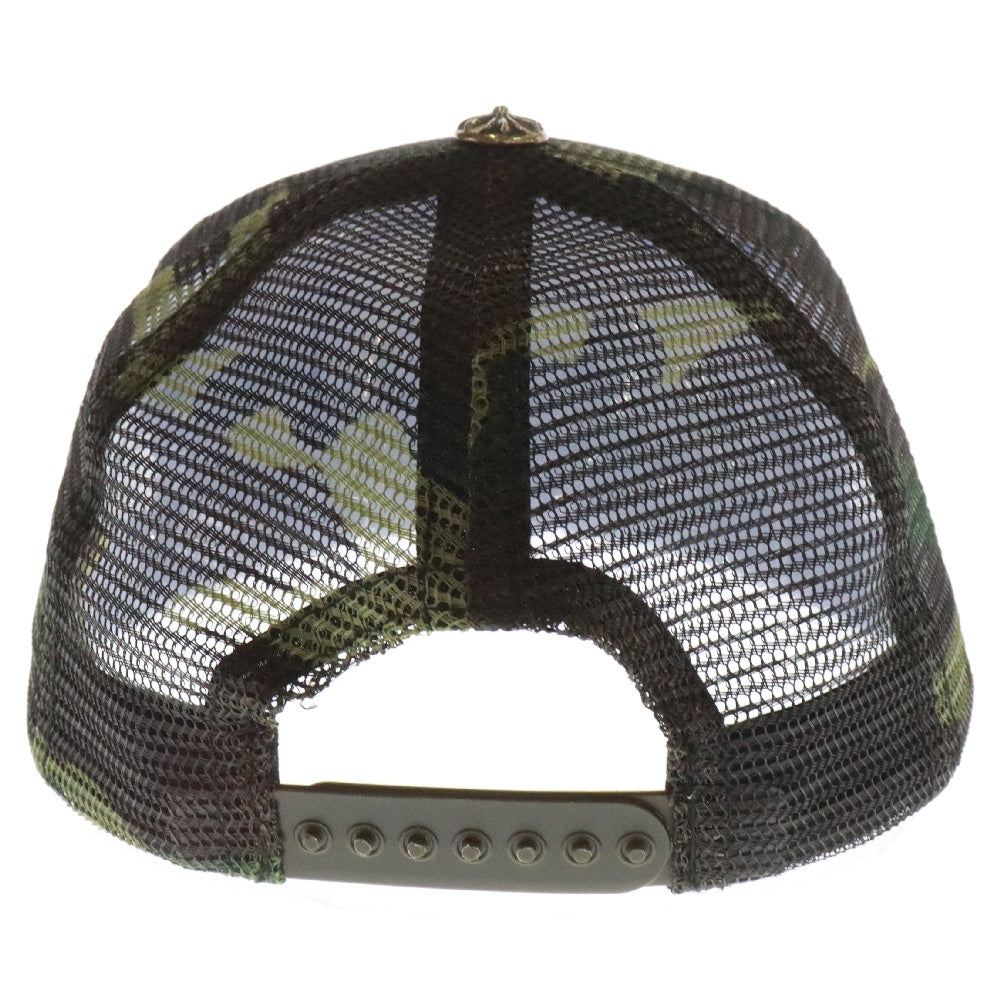 CHROME HEARTS(クロムハーツ) TRUCKER CAP トラッカーキャップ CH刺繍パッチクロスボール付メッシュ帽子 ブラック/カーキ
