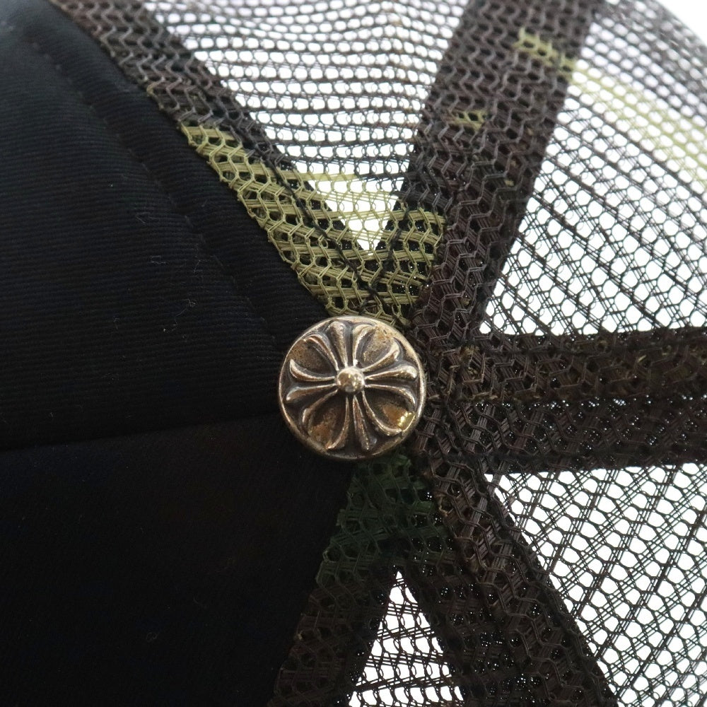 CHROME HEARTS(クロムハーツ) TRUCKER CAP トラッカーキャップ CH刺繍パッチクロスボール付メッシュ帽子 ブラック/カーキ