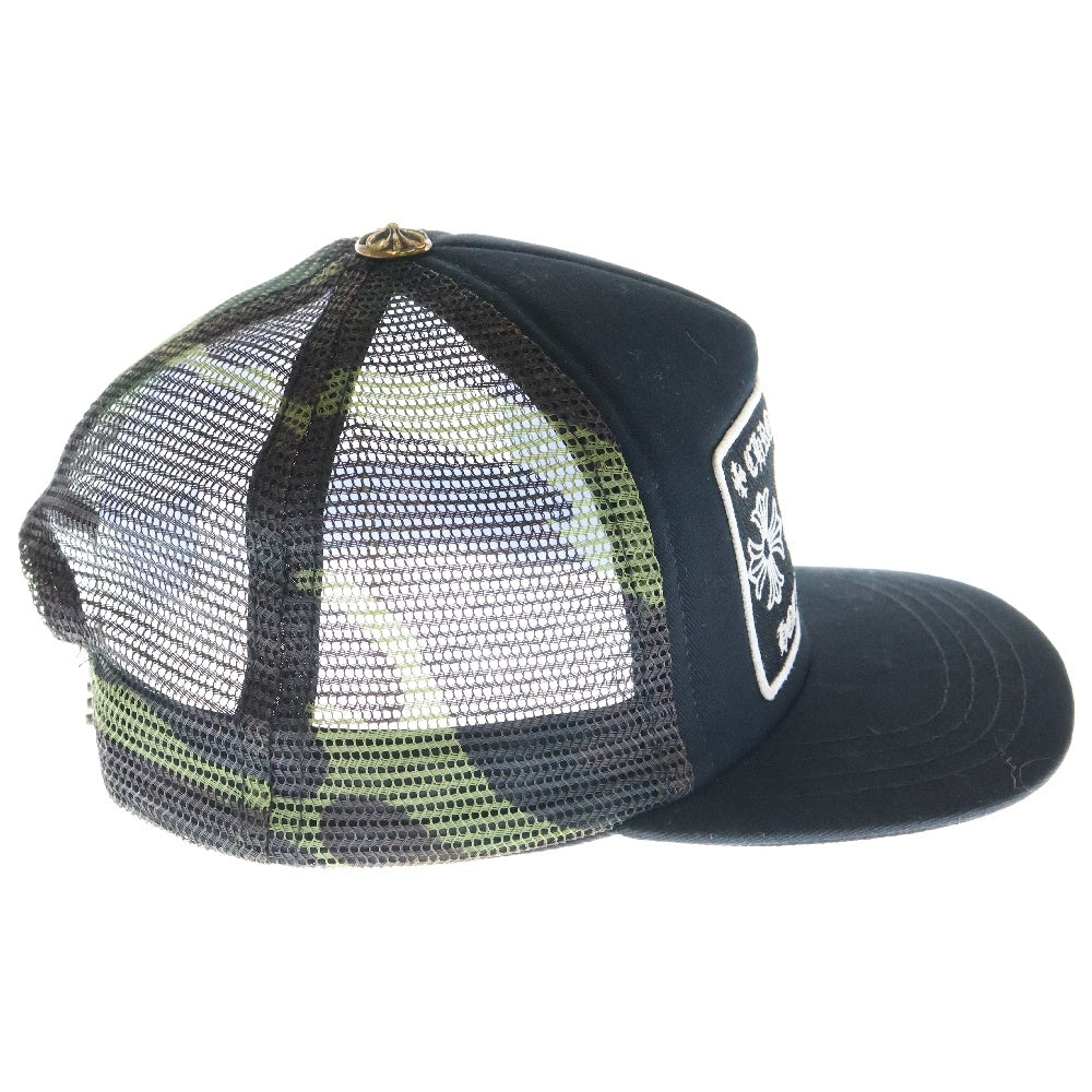 CHROME HEARTS(クロムハーツ) TRUCKER CAP トラッカーキャップ CH刺繍パッチクロスボール付メッシュ帽子 ブラック/カーキ