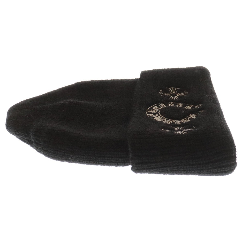 CHROME HEARTS(クロムハーツ) WOOL WATCH CAP ウールワッチキャップ CHロゴ刺繍ビーニーニット帽 ブラック/ホワイト