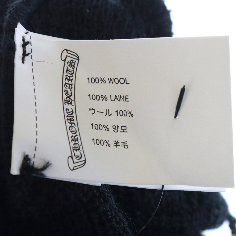 CHROME HEARTS(クロムハーツ) WOOL WATCH CAP ウールワッチキャップ CHロゴ刺繍ビーニーニット帽 ブラック/ホワイト