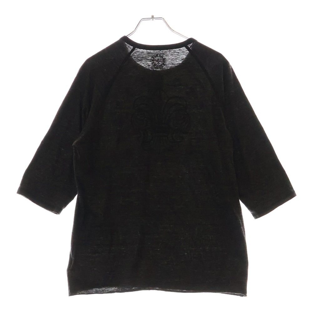 CHROME HEARTS(クロムハーツ) フレアプリントヘンリーネック長袖カットソー グレー