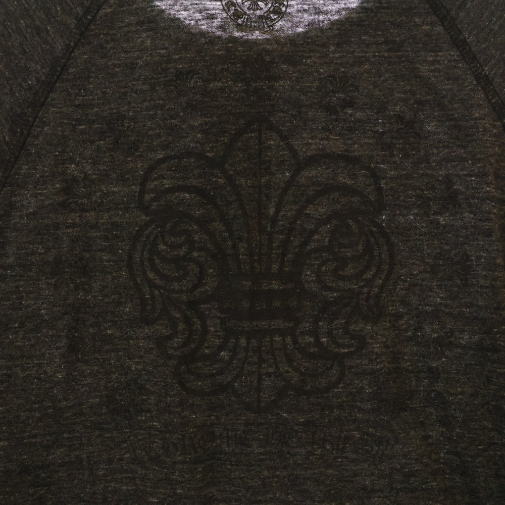 CHROME HEARTS(クロムハーツ) フレアプリントヘンリーネック長袖カットソー グレー