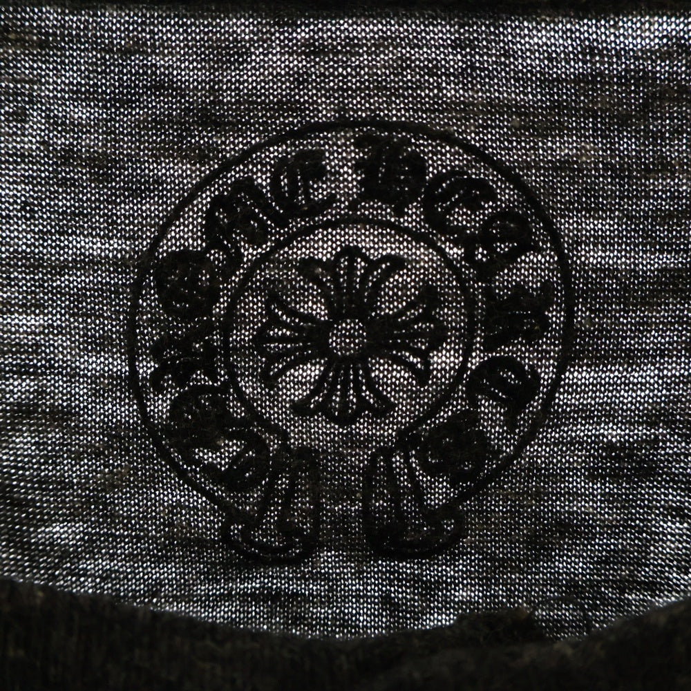 CHROME HEARTS(クロムハーツ) フレアプリントヘンリーネック長袖カットソー グレー