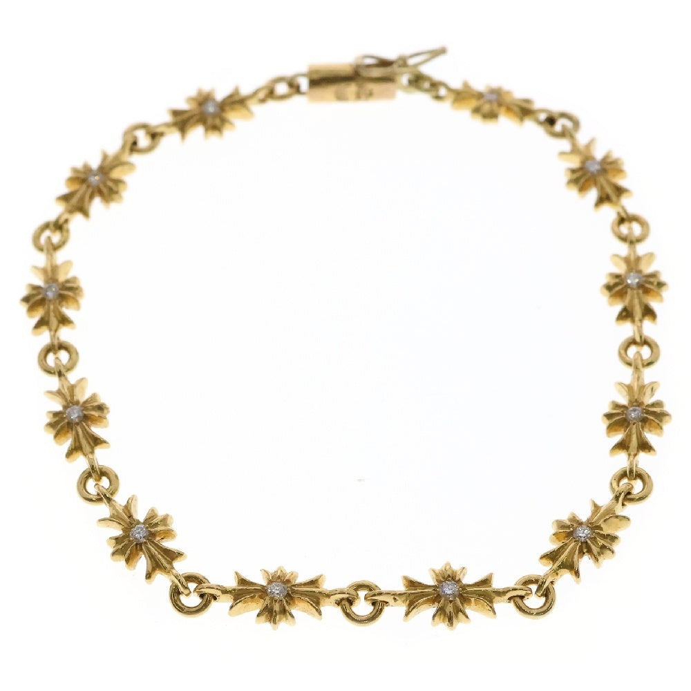 CHROME HEARTS(クロムハーツ) 22K TNY E CH PLS P/DIA タイニーE CHプラス ブレスレット PAVEダイヤ ゴールド 12LINK