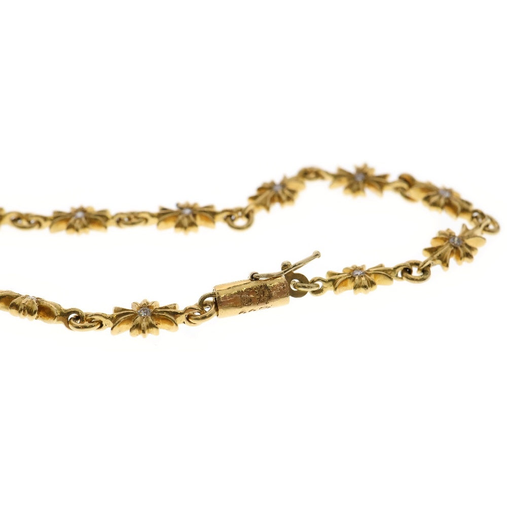 CHROME HEARTS(クロムハーツ) 22K TNY E CH PLS P/DIA タイニーE CHプラス ブレスレット PAVEダイヤ ゴールド 12LINK