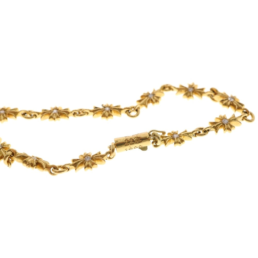 CHROME HEARTS(クロムハーツ) 22K TNY E CH PLS P/DIA タイニーE CHプラス ブレスレット PAVEダイヤ ゴールド 12LINK