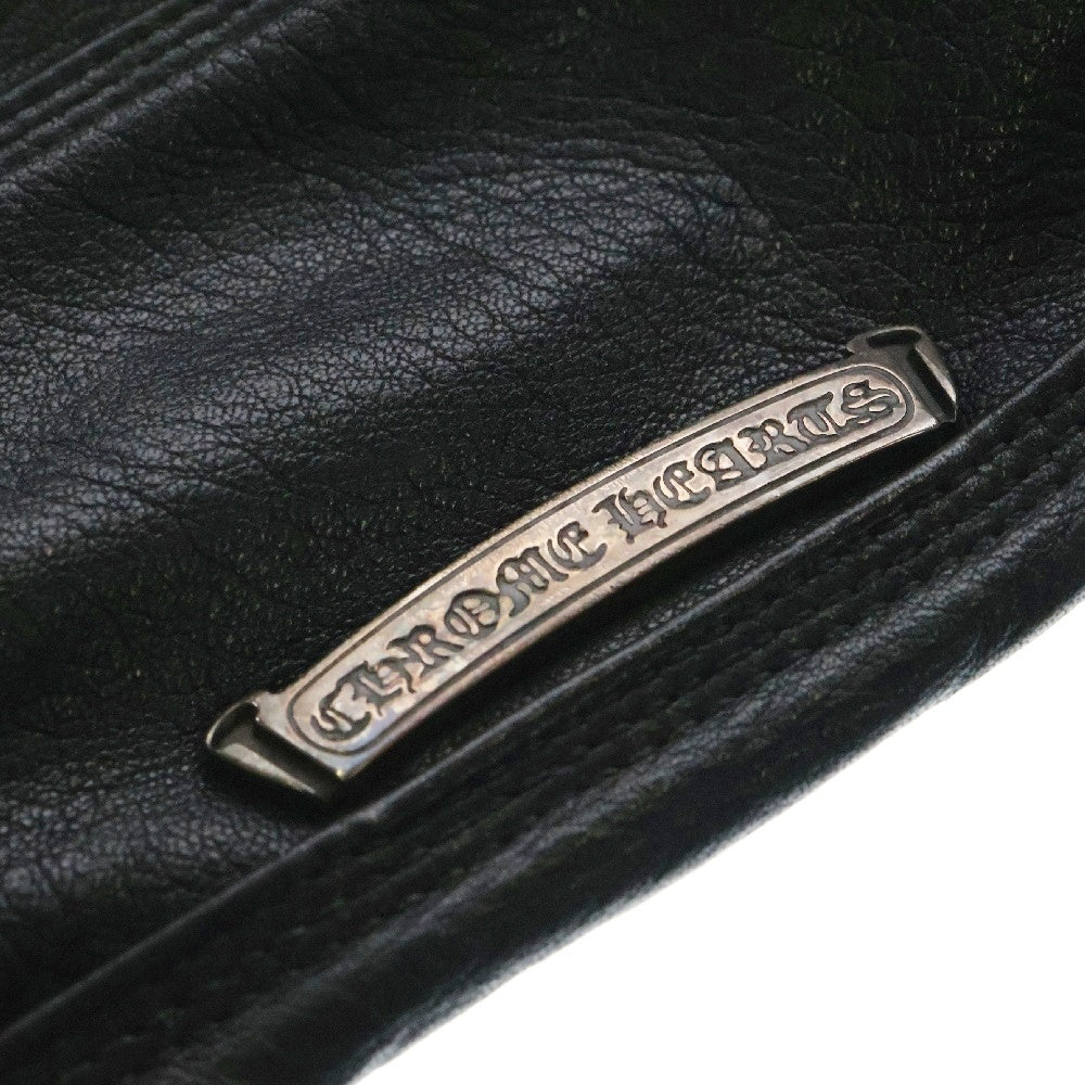 CHROME HEARTS(クロムハーツ) TLTRY DFFL LTHR 3CEME TOILETRY DUFFLE トイレトリー 3セメタリー クロスパッチ レザーダッフル セカンドバッグ クラッチバッグ ブラック/シルバー
