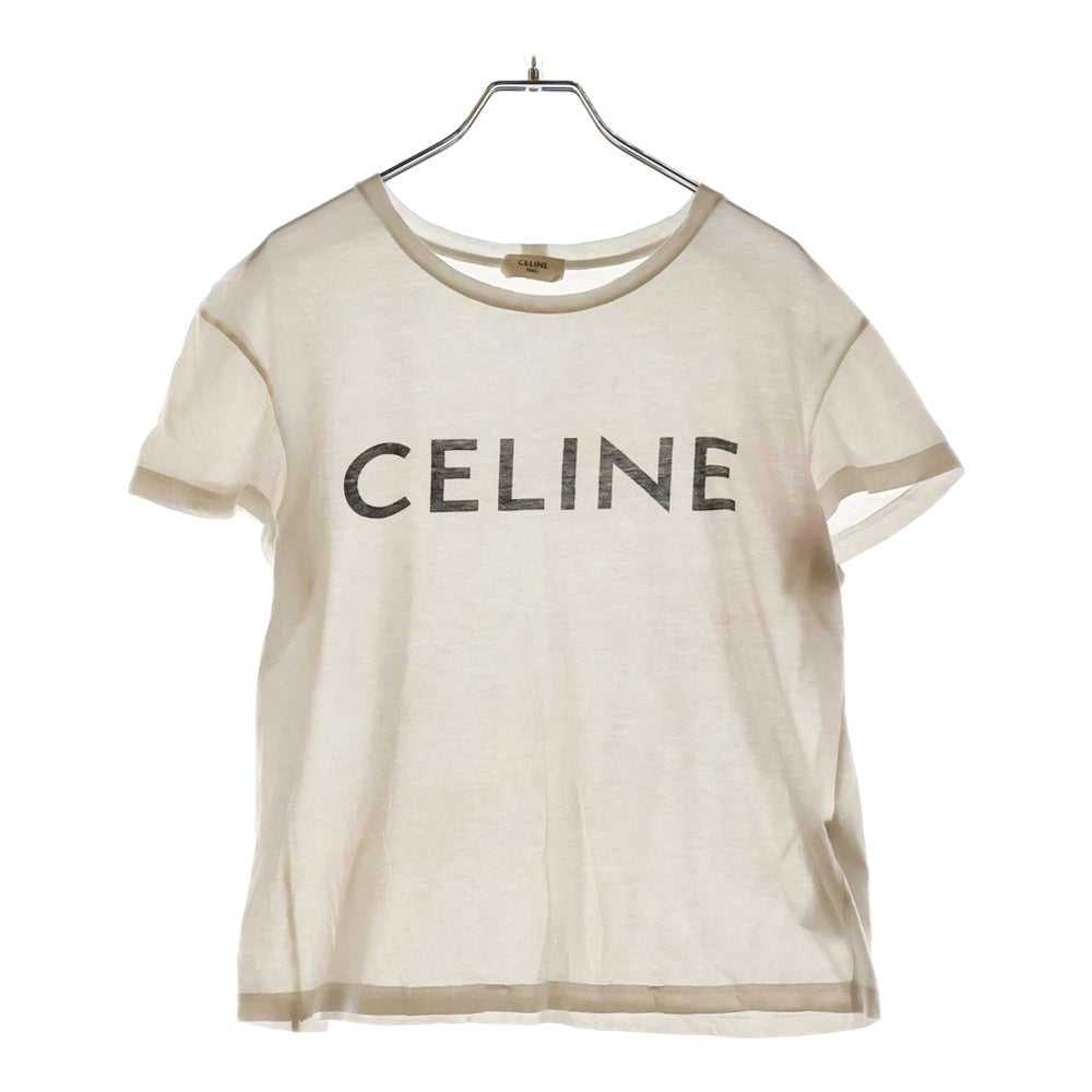 CELINE(セリーヌ) Logo Print S/S Tee X237370E ロゴプリント 半袖Tシャツ カットソー ホワイト