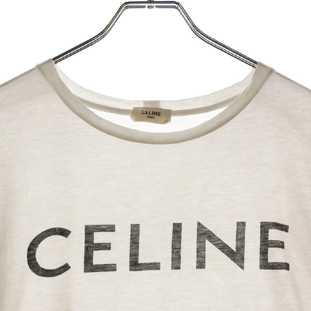 CELINE(セリーヌ) Logo Print S/S Tee X237370E ロゴプリント 半袖Tシャツ カットソー ホワイト
