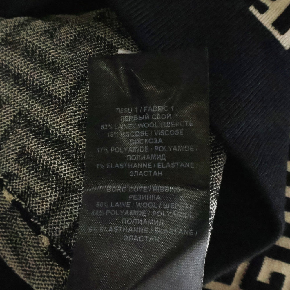 BALMAIN(バルマン) Monogram Skirt モノグラム ジャガード スカート レディース ブラック/ブラウン