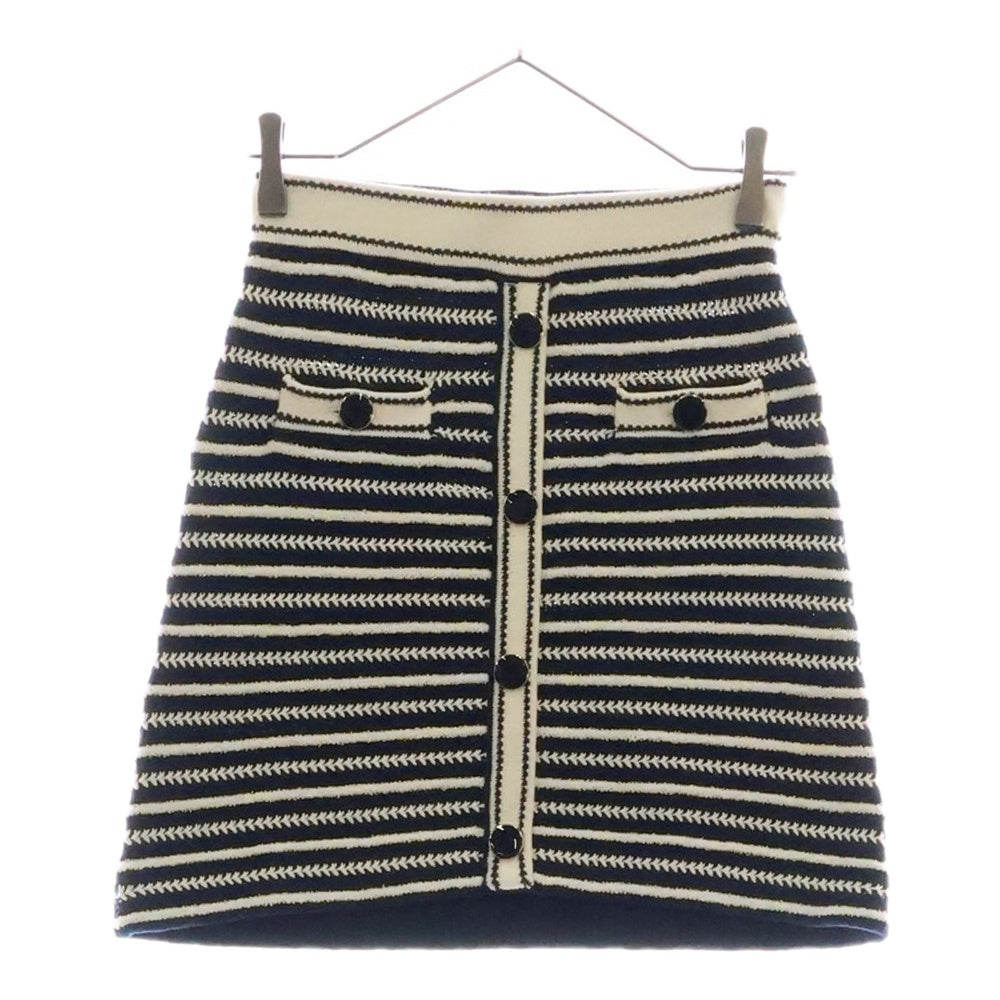 self portrait(セルフ ポートレート) 22SS NAVY ROPE KNIT SKIRT ネイビーロープ ニットスカート レディース ブルー/ホワイト