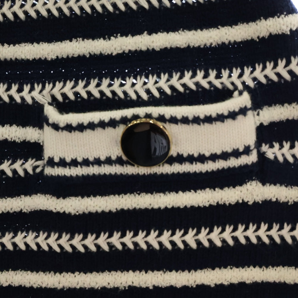 self portrait(セルフ ポートレート) 22SS NAVY ROPE KNIT SKIRT ネイビーロープ ニットスカート レディース ブルー/ホワイト