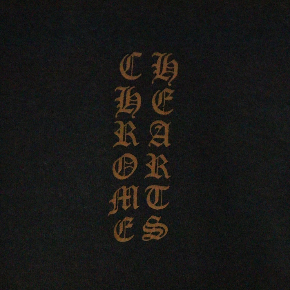 CHROME HEARTS(クロムハーツ) SWTSHRT PLVR バーティカルロゴ 袖プリントプルオーバースウェットパーカー ブラック/ブラウン