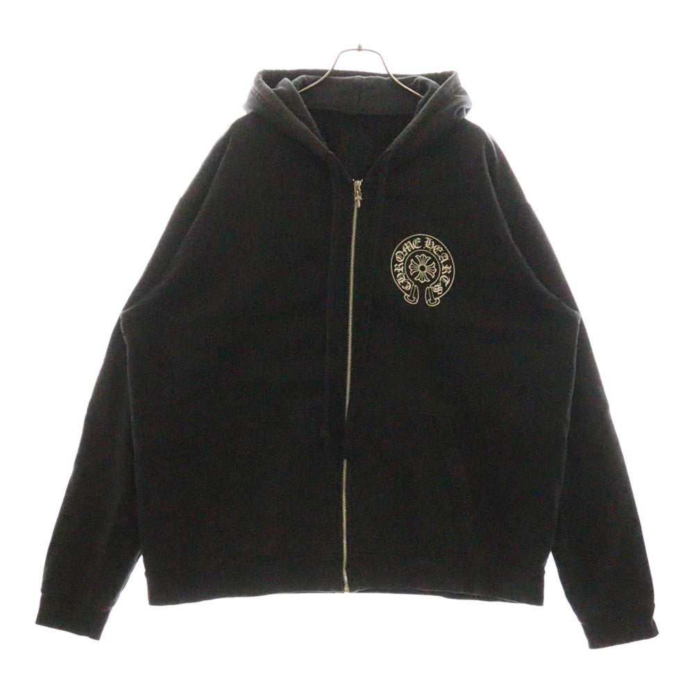 CHROME HEARTS(クロムハーツ) SWTSHRT HD ZIP 大阪限定バックホースシューダガージップパーカー ブラック