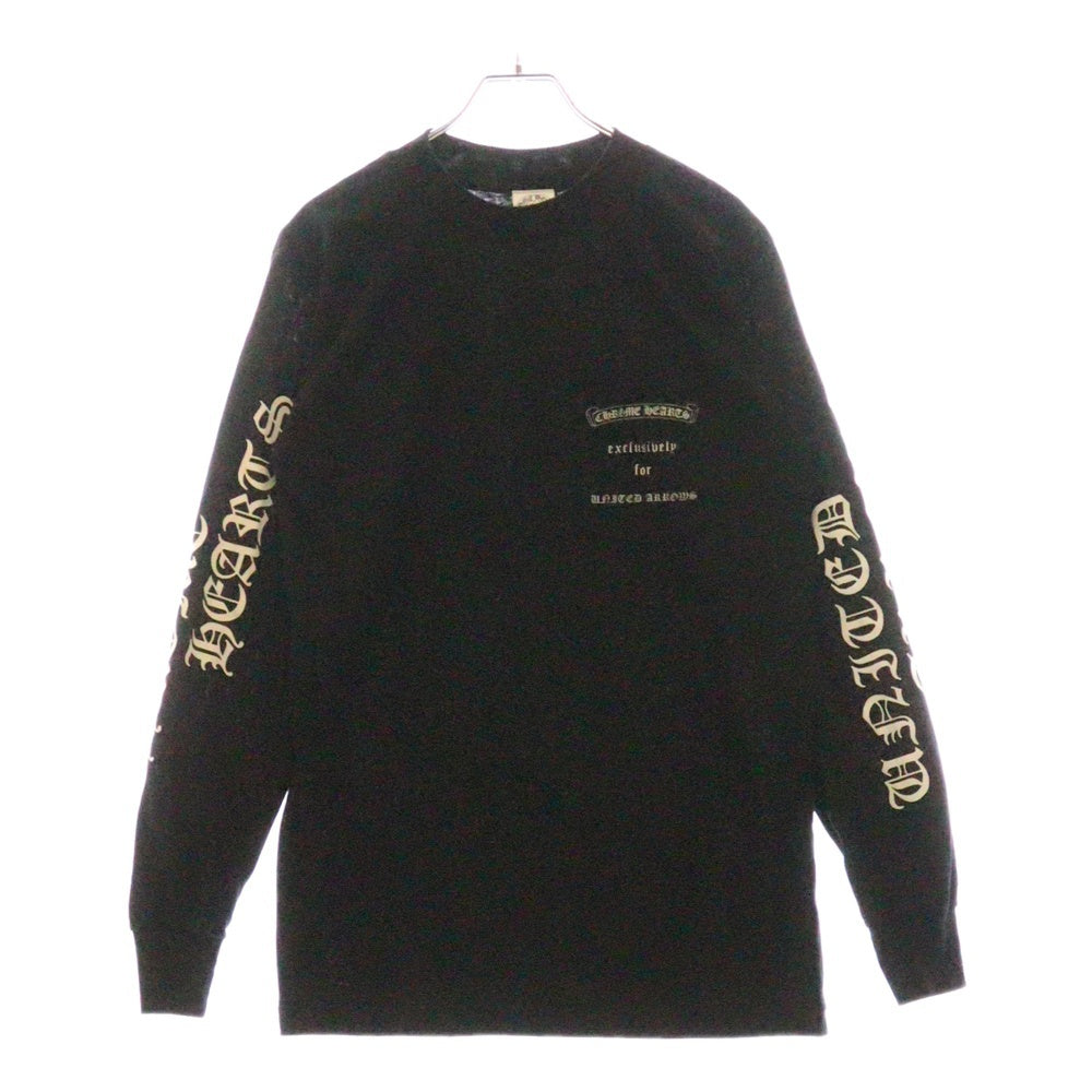 CHROME HEARTS(クロムハーツ) OLD×Maxfield Los Angels dagger L/S Tee×オールドモデル マックスフィールドコラボ バックロゴプリント 長袖Tシャツ ブラック