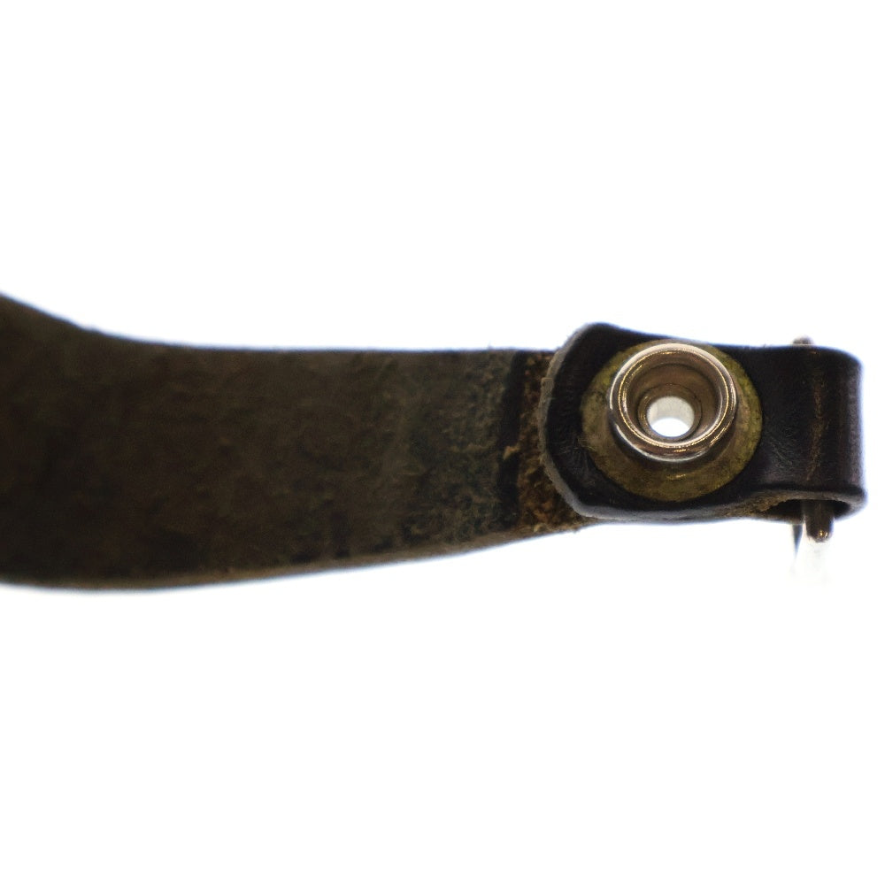 CHROME HEARTS(クロムハーツ) BELT LOOP クロスボールボタンレザーベルトループ シルバー/ブラック BCA397