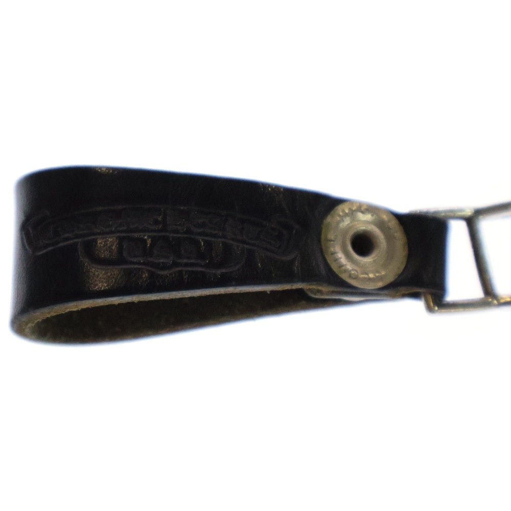 CHROME HEARTS(クロムハーツ) BELT LOOP クロスボールボタンレザーベルトループ シルバー/ブラック BCA397