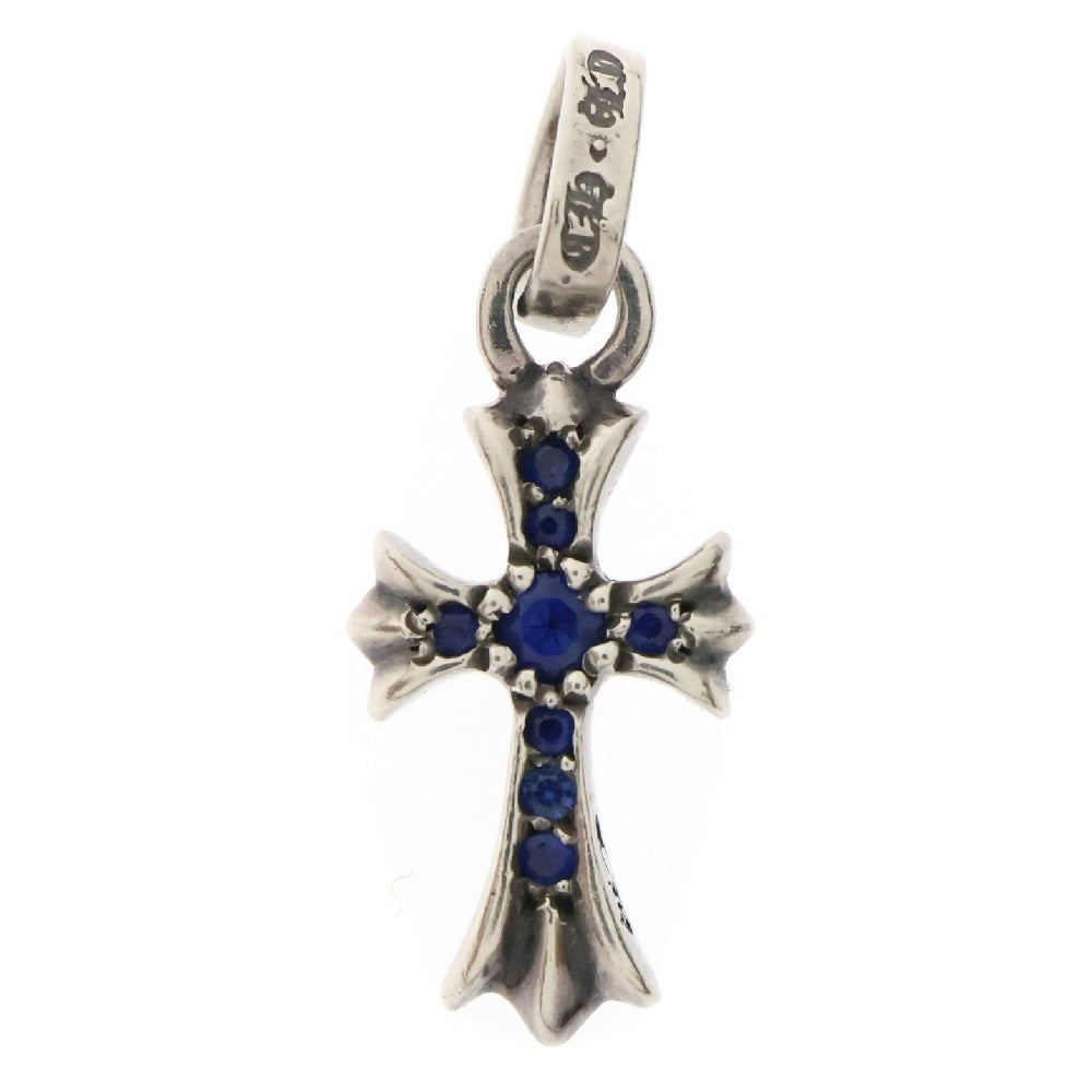 CHROME HEARTS(クロムハーツ) CRS BBYFAT P SAP ベイビーファットクロス PAVEサファイア ペンダントトップ シルバー BCA236