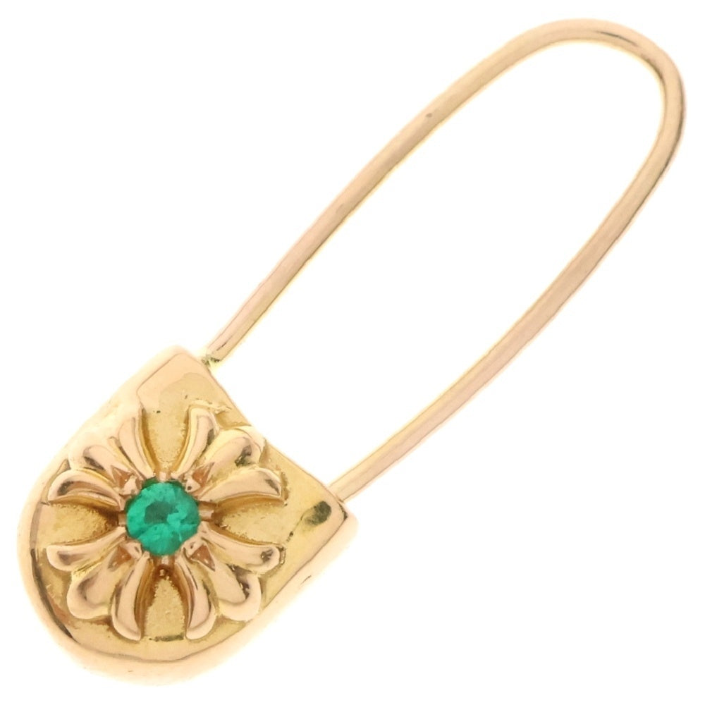 CHROME HEARTS(クロムハーツ) 22K SAFETY PIN CH PLS EMRLD L セーフティーピン 1エメラルドゴールドピアス