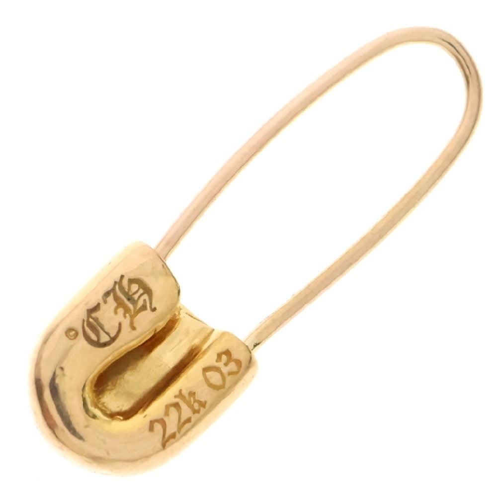 CHROME HEARTS(クロムハーツ) 22K SAFETY PIN CH PLS EMRLD L セーフティーピン 1エメラルドゴールドピアス