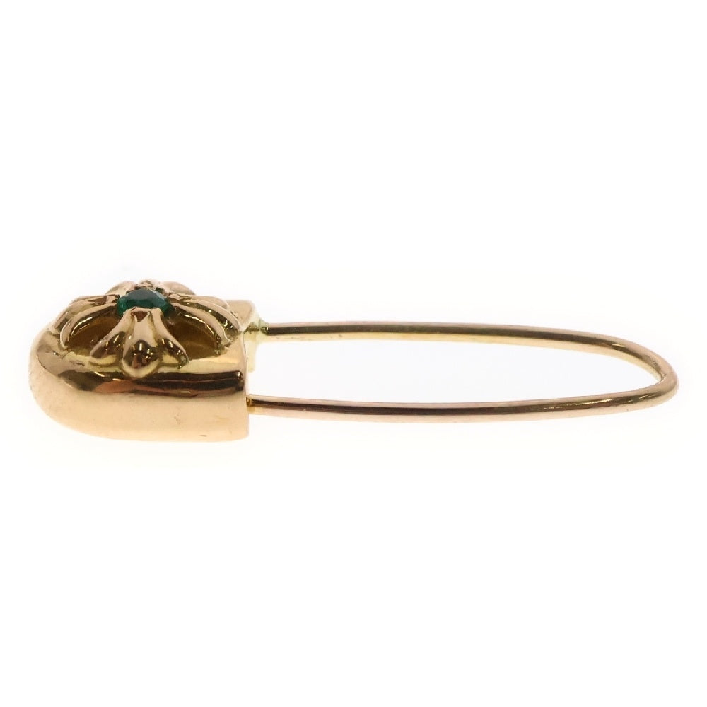 CHROME HEARTS(クロムハーツ) 22K SAFETY PIN CH PLS EMRLD L セーフティーピン 1エメラルドゴールドピアス