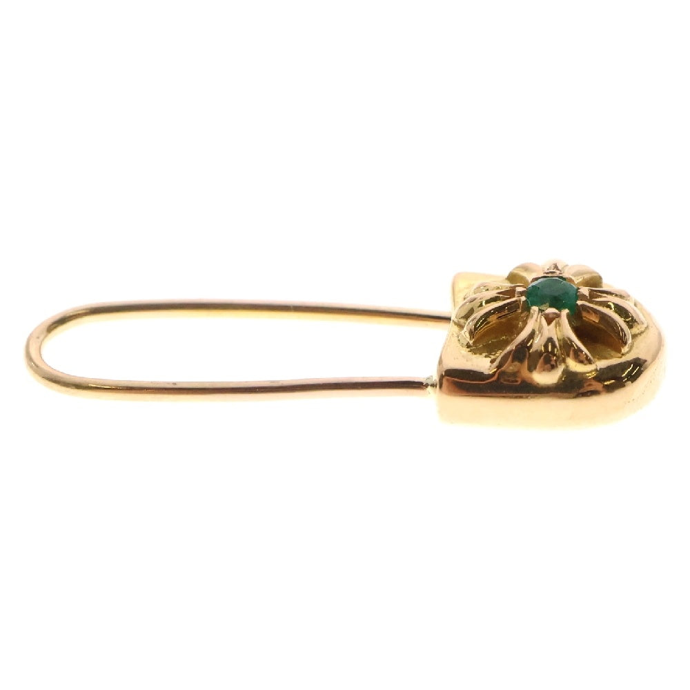 CHROME HEARTS(クロムハーツ) 22K SAFETY PIN CH PLS EMRLD L セーフティーピン 1エメラルドゴールドピアス