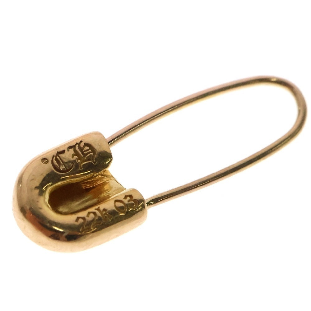 CHROME HEARTS(クロムハーツ) 22K SAFETY PIN CH PLS EMRLD L セーフティーピン 1エメラルドゴールドピアス