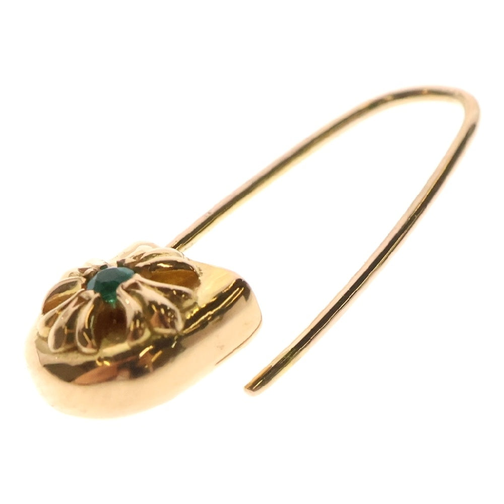 CHROME HEARTS(クロムハーツ) 22K SAFETY PIN CH PLS EMRLD L セーフティーピン 1エメラルドゴールドピアス